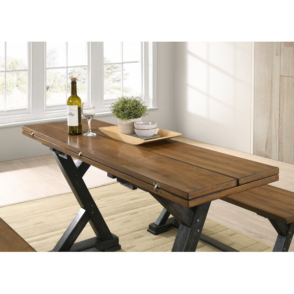 Laurel Foundry Modern Farmhouse Devante Drop Leaf Trestle Dining Table